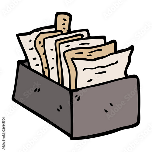 cartoon doodle office filing box