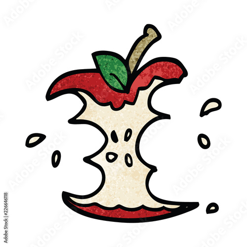 cartoon doodle juicy bitten apple