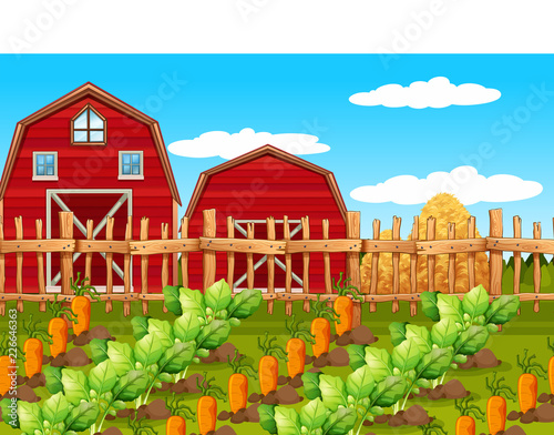 A rural farm landscape