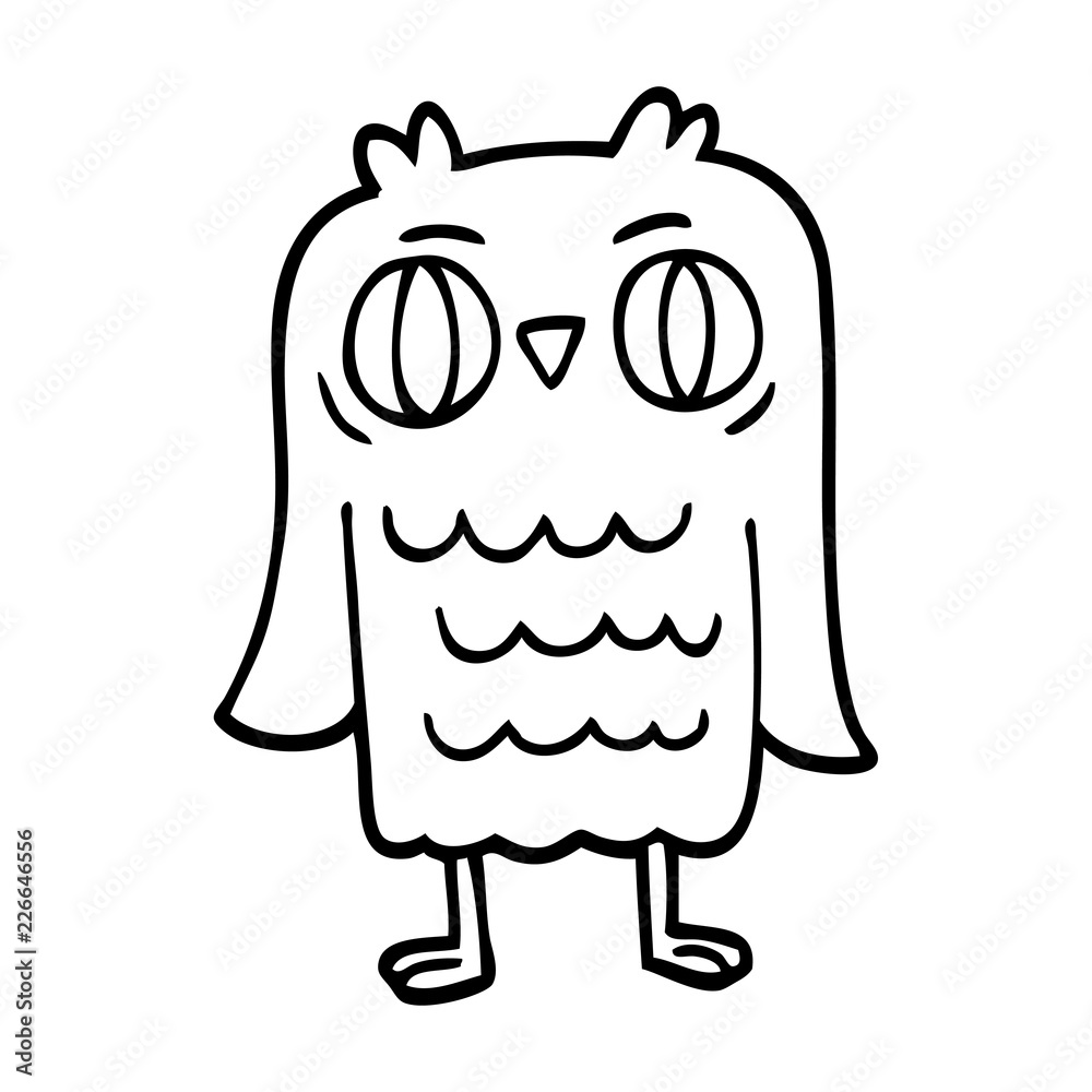 line drawing cartoon owl