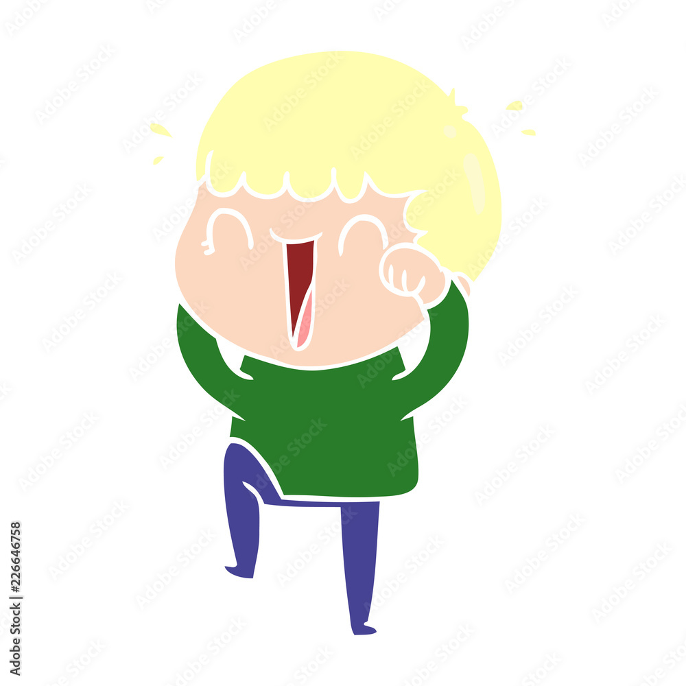 laughing flat color style cartoon man laughing flat color style cartoon man