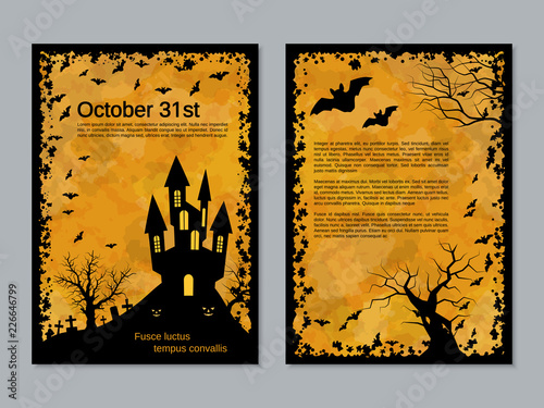 Halloween scary night flyer vector design template