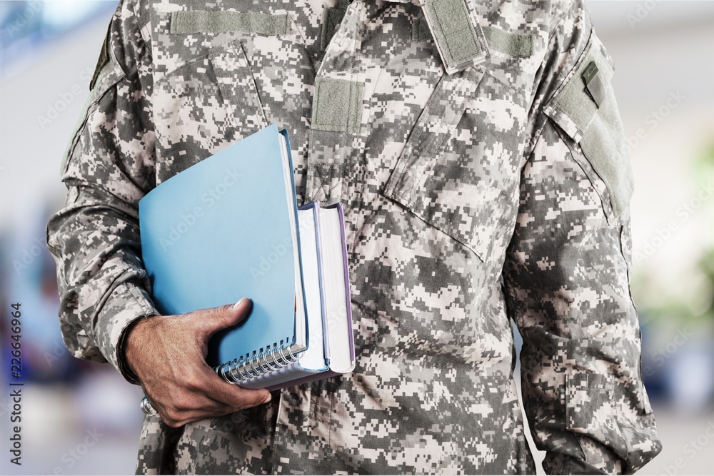 Young military soldier man portrait on USA