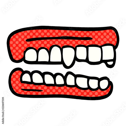 cartoon doodle false teeth