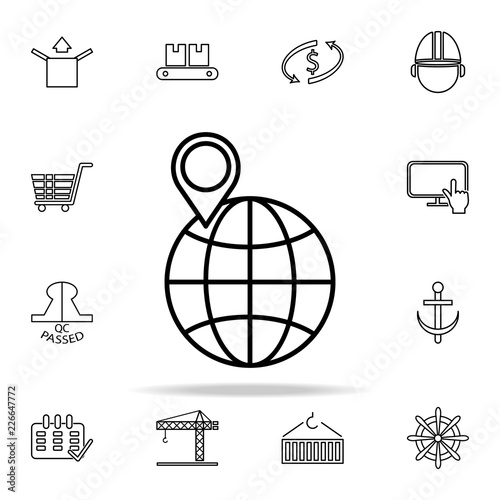 handwheel outline icon. Cargo logistic icons universal set for web and mobile