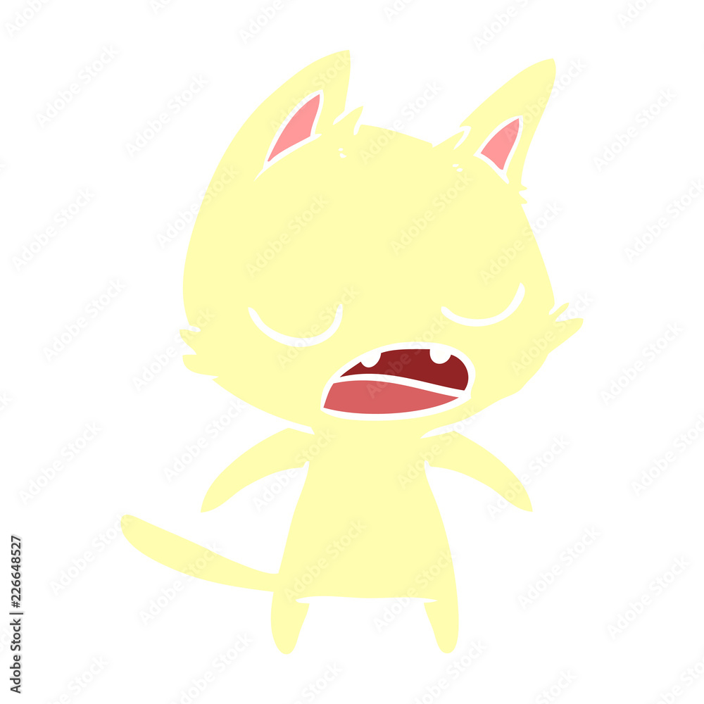 talking cat flat color style cartoon talking cat flat color style cartoon