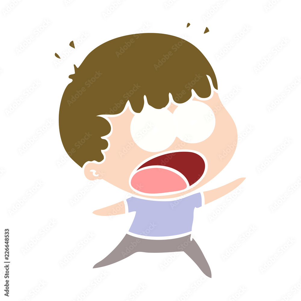 Obraz premium flat color style cartoon shocked man