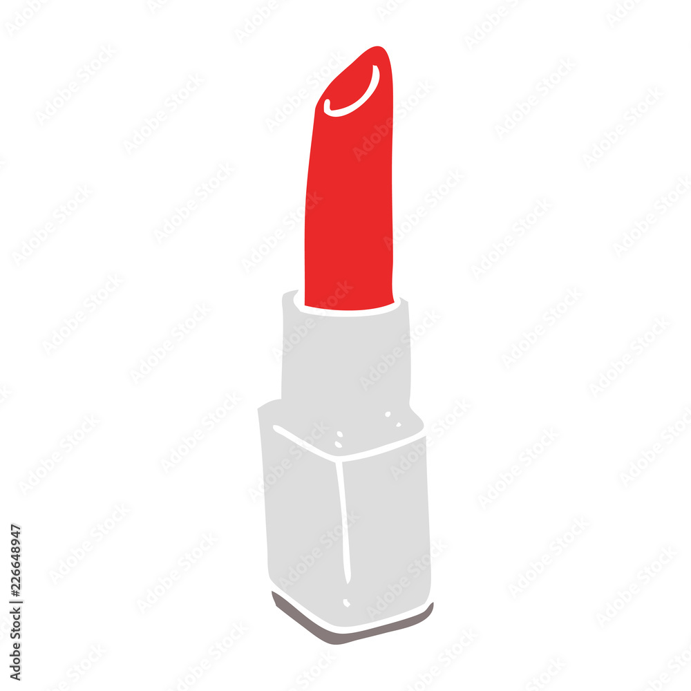 flat color illustration of a cartoon lipstick flat color illustration of a cartoon lipstick