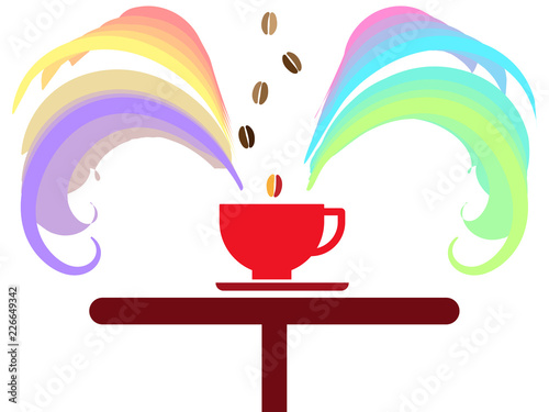 カラフルに香り広がるコーヒーのイメージ
