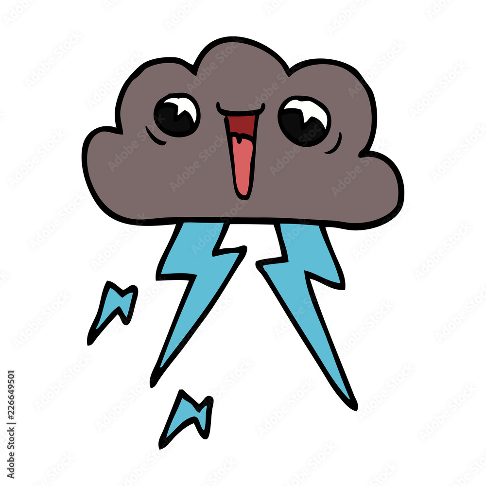 Fototapeta premium cartoon doodle lightening cloud