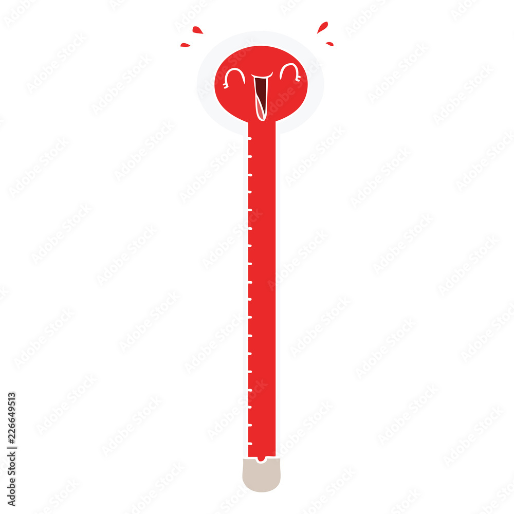 flat color style cartoon thermometer laughing flat color style cartoon thermometer laughing