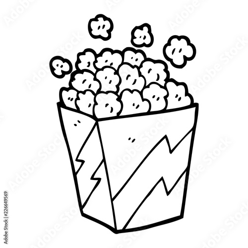 line drawing cartoon popcorn