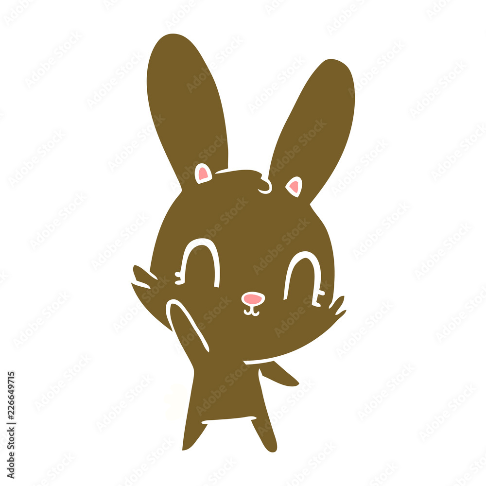 cute flat color style cartoon rabbit