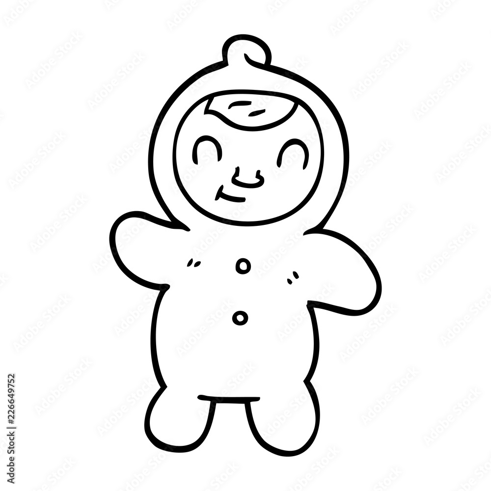 Fototapeta premium line drawing cartoon human baby