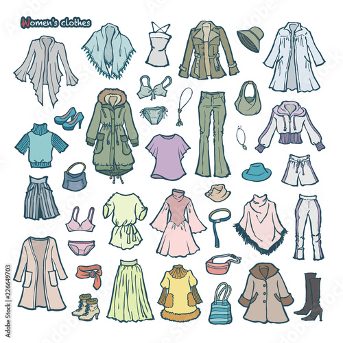女性の洋服のイラスト
