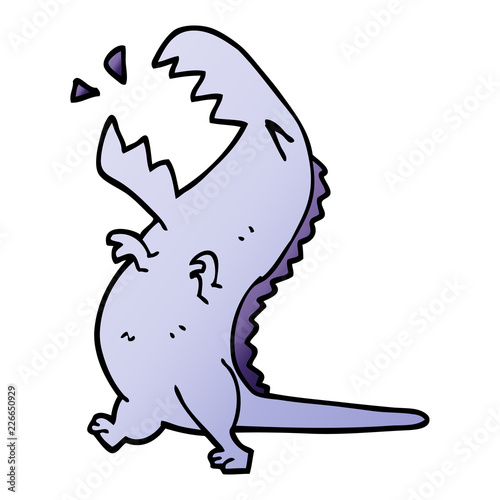 cartoon doodle roaring t rex