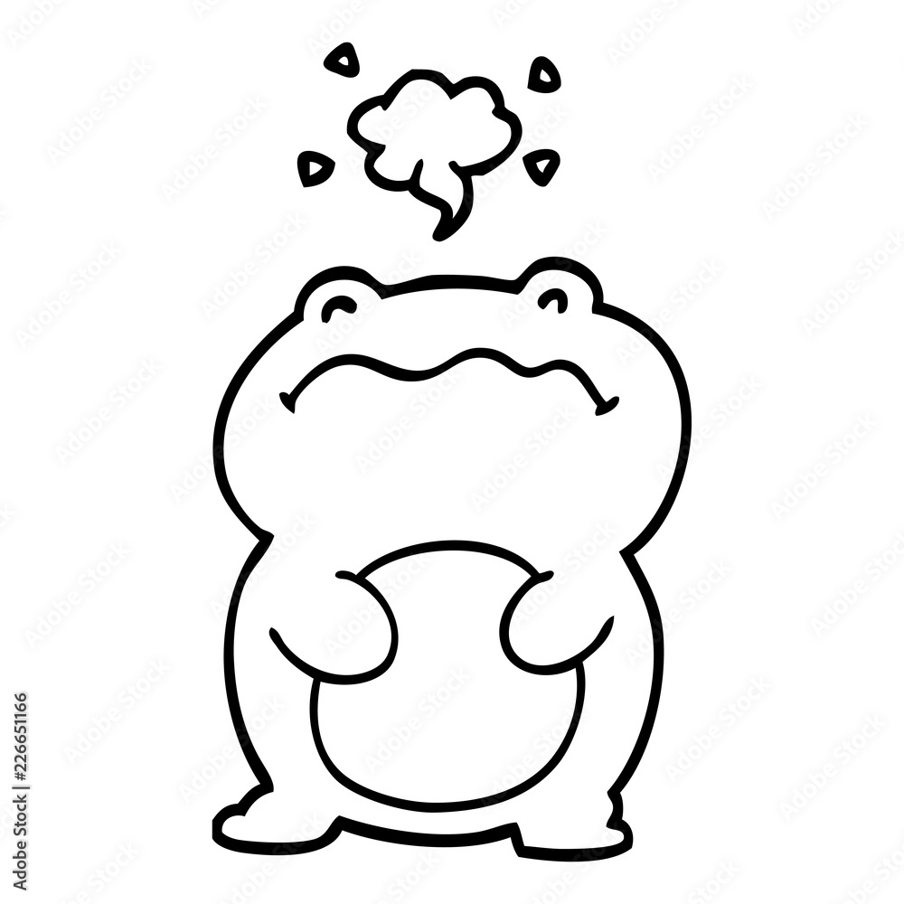 funny line drawing cartoon frog funny line drawing cartoon frog