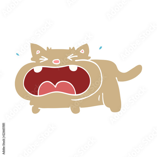 cartoon doodle crying cat
