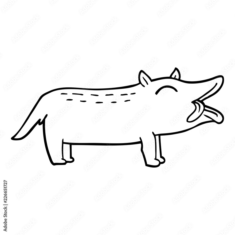 Fototapeta premium line drawing cartoon funny dog