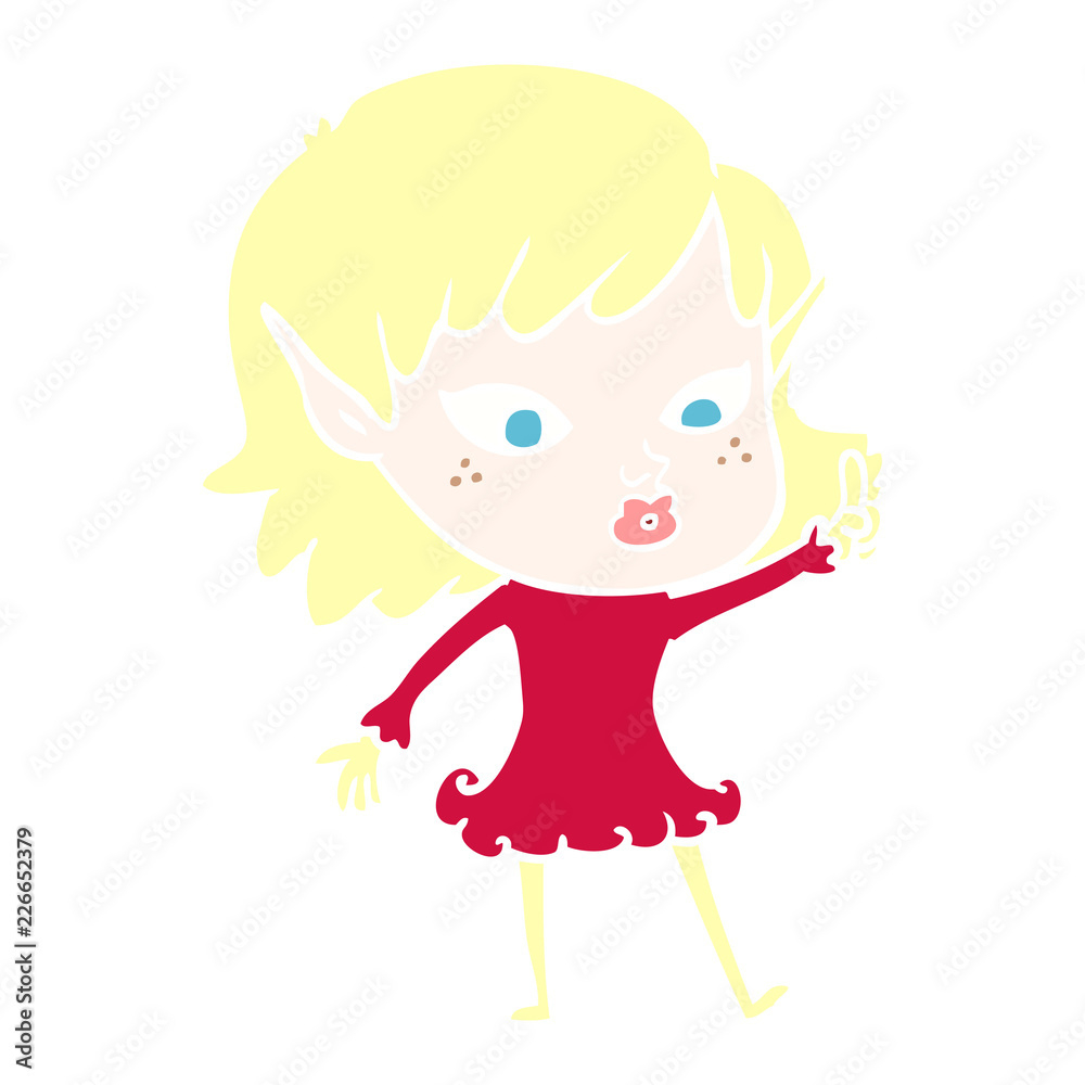 pretty flat color style cartoon elf girl pretty flat color style cartoon elf girl