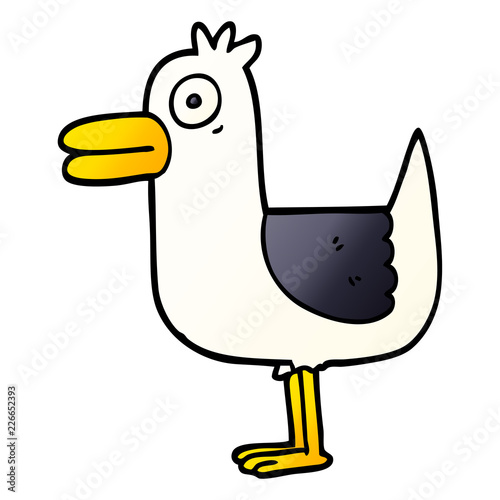 cartoon doodle sea gull