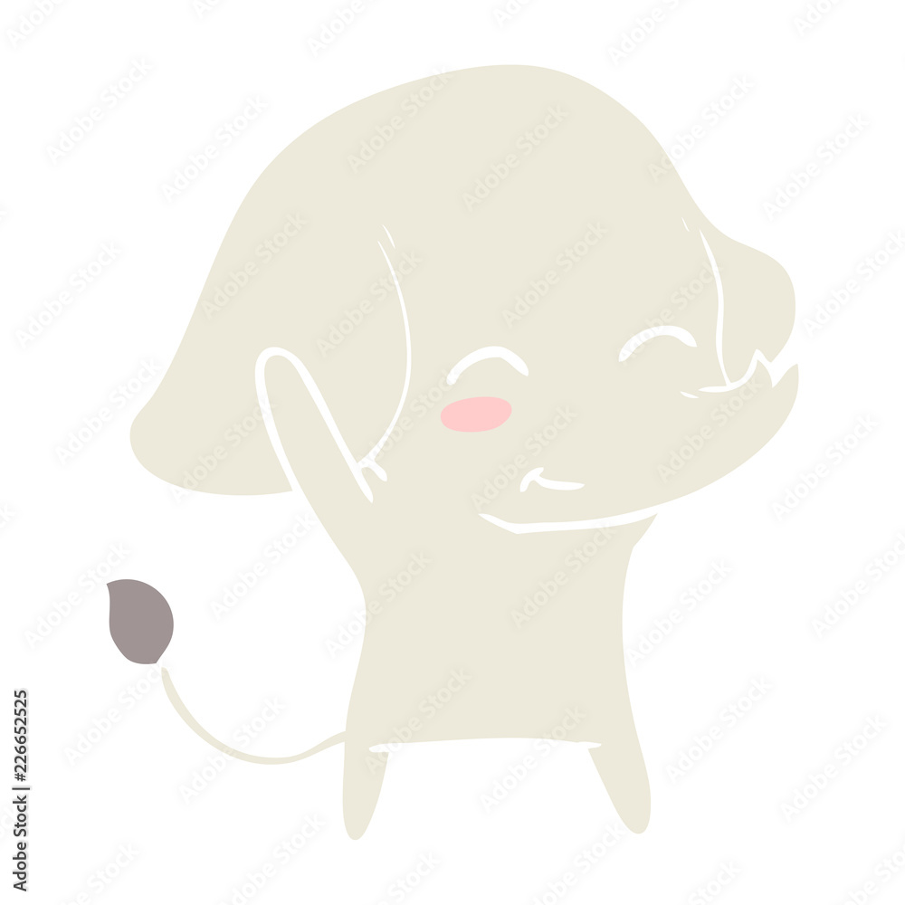 cute flat color style cartoon elephant cute flat color style cartoon elephant