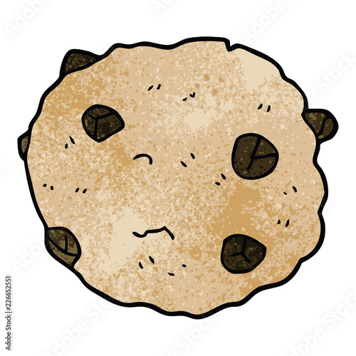 cartoon doodle chocolate chip cookie