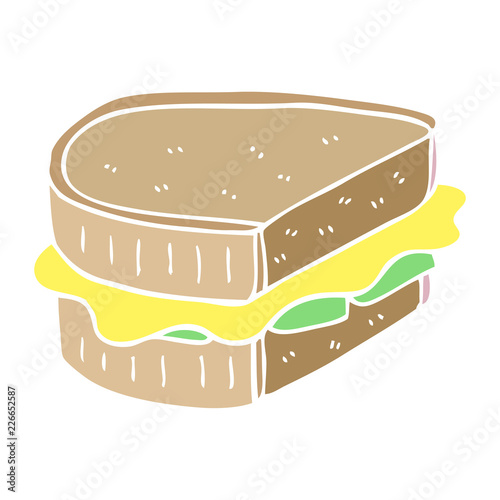 cartoon doodle toasted sandwich