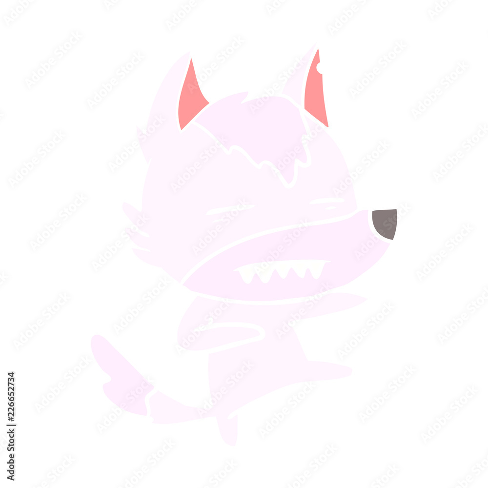 flat color style cartoon wolf kicking flat color style cartoon wolf kicking