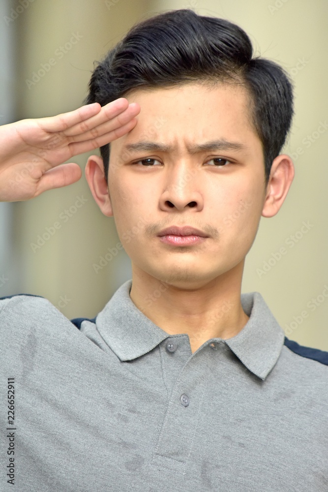 Obraz premium Chinese Male Saluting