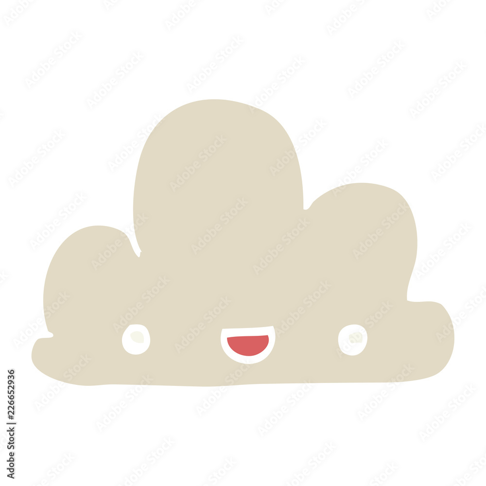 flat color style cartoon tiny happy cloud flat color style cartoon tiny happy cloud