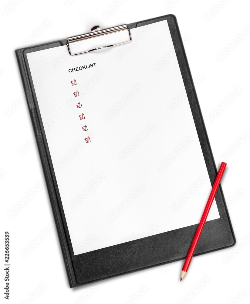Blank Clipboard with Checklist and Pencil Blank Clipboard with Checklist and Pencil