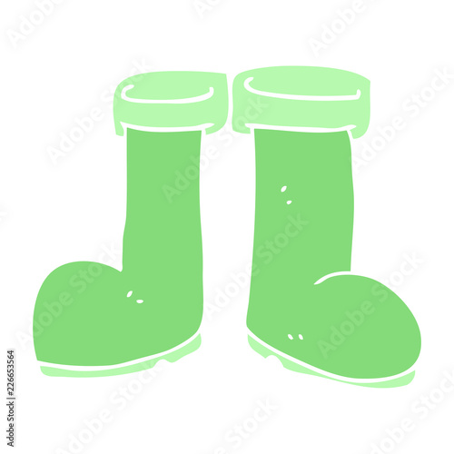 flat color illustration of a cartoon wellington boots