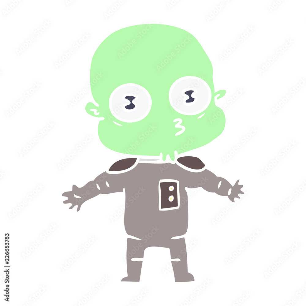 flat color style cartoon weird bald spaceman flat color style cartoon weird bald spaceman