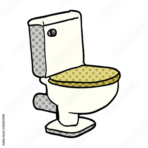 cartoon doodle closed toilet