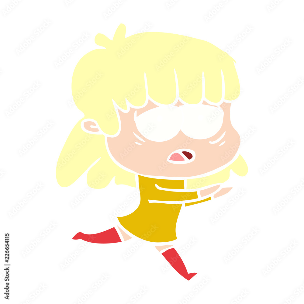 flat color style cartoon tired woman flat color style cartoon tired woman
