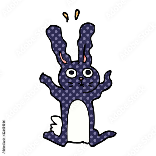 cartoon doodle excited rabbit