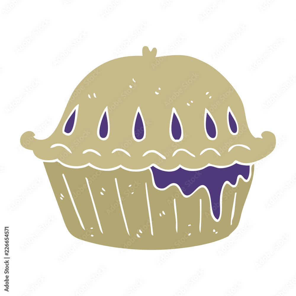 flat color illustration of a cartoon pie flat color illustration of a cartoon pie