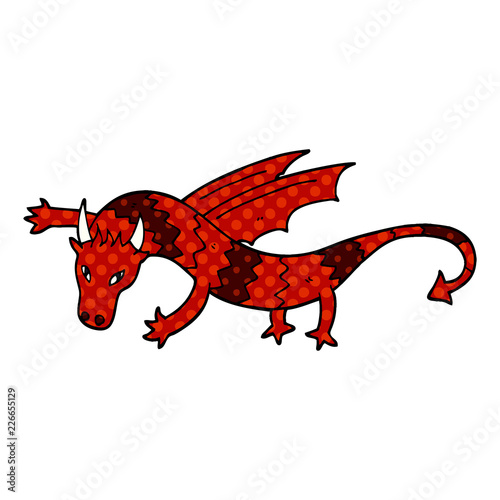cartoon doodle flying dragon © lineartestpilot