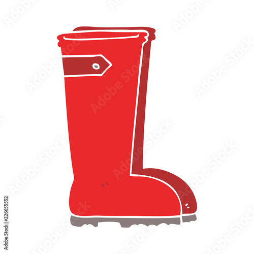 flat color style cartoon wellington boots