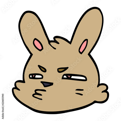 cartoon doodle moody rabbit