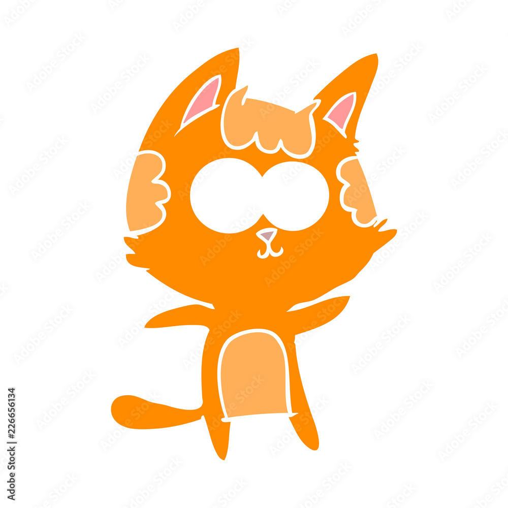 happy flat color style cartoon cat happy flat color style cartoon cat
