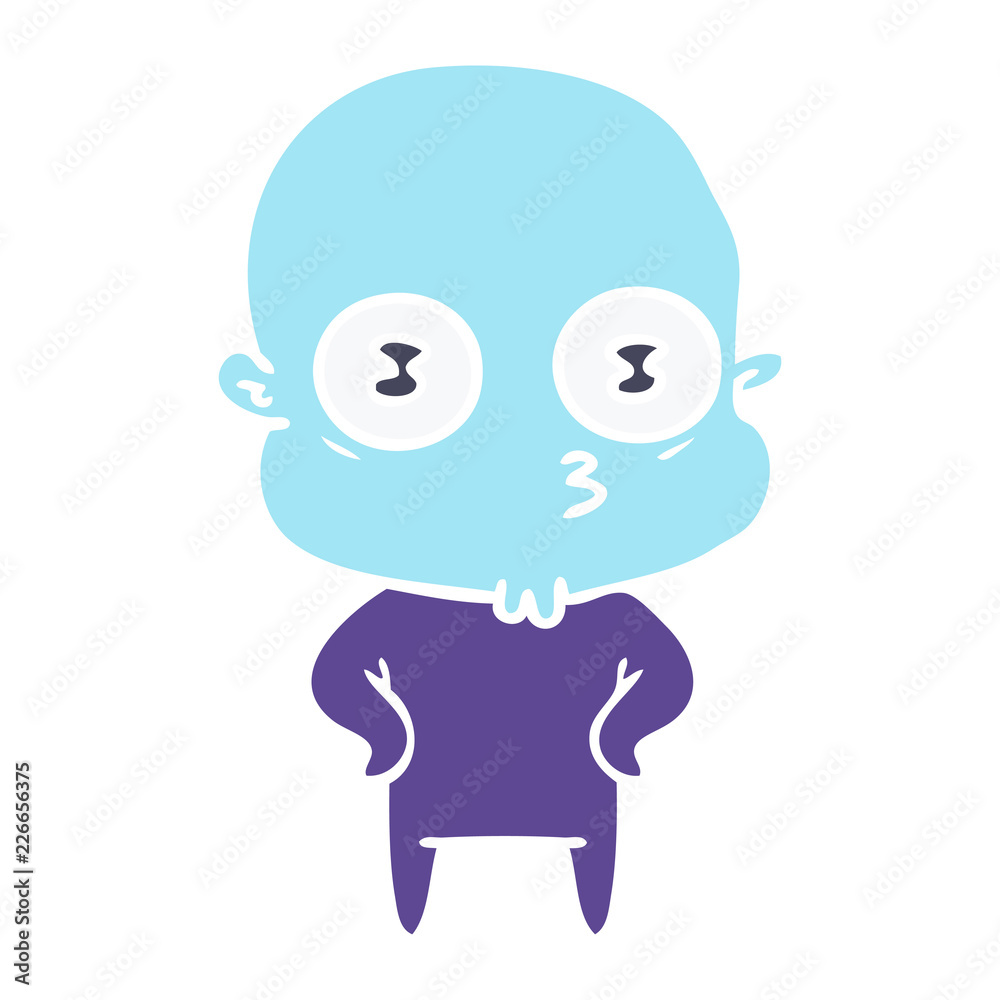 flat color style cartoon weird bald spaceman flat color style cartoon weird bald spaceman