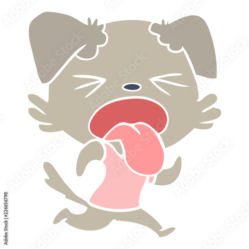 flat color style cartoon disgusted dog