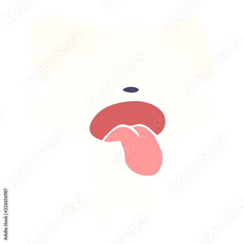 flat color style cartoon disgusted dog