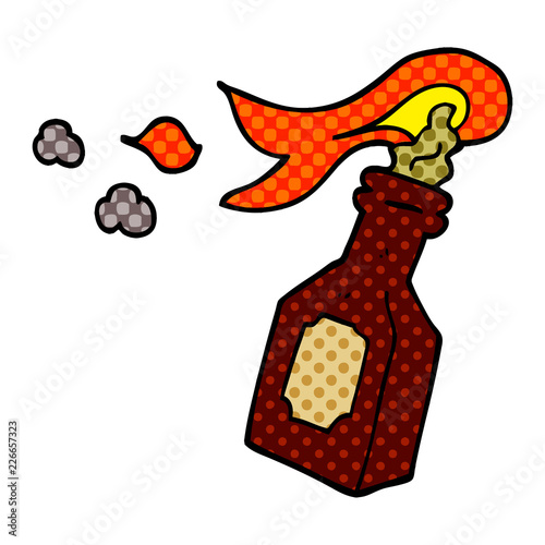 cartoon doodle molotov cocktail