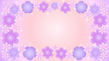 花のフレーム・紫1