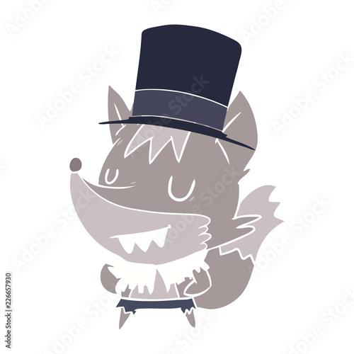 flat color style cartoon posh halloween werewolf