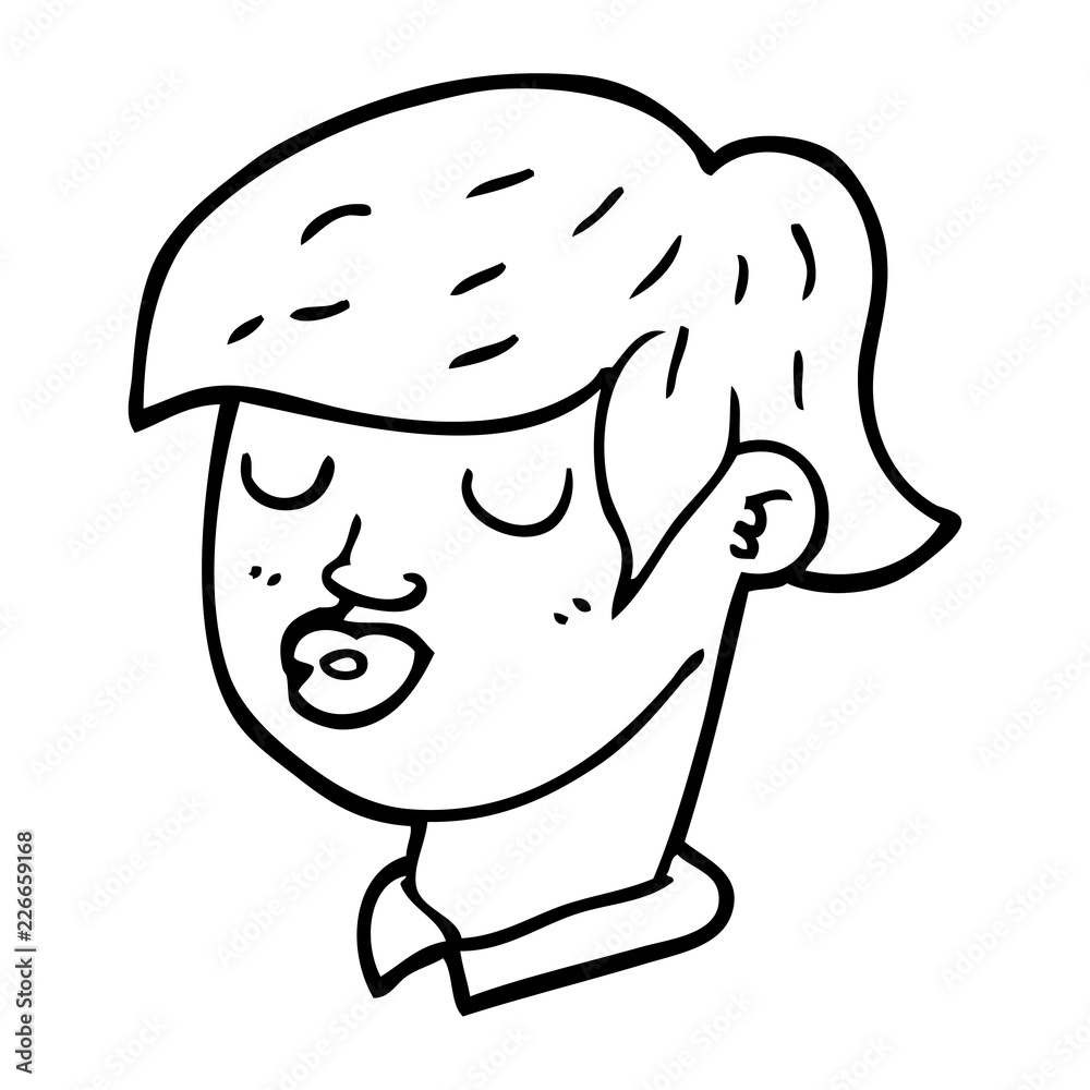 Obraz premium line drawing cartoon content face