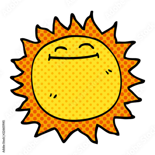 cartoon doodle shining sun